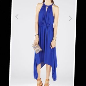 BCBG MaxAzria Royal Blue Keelie Keyhole Dress
